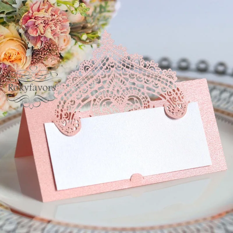 lace crown paper palce card (2)