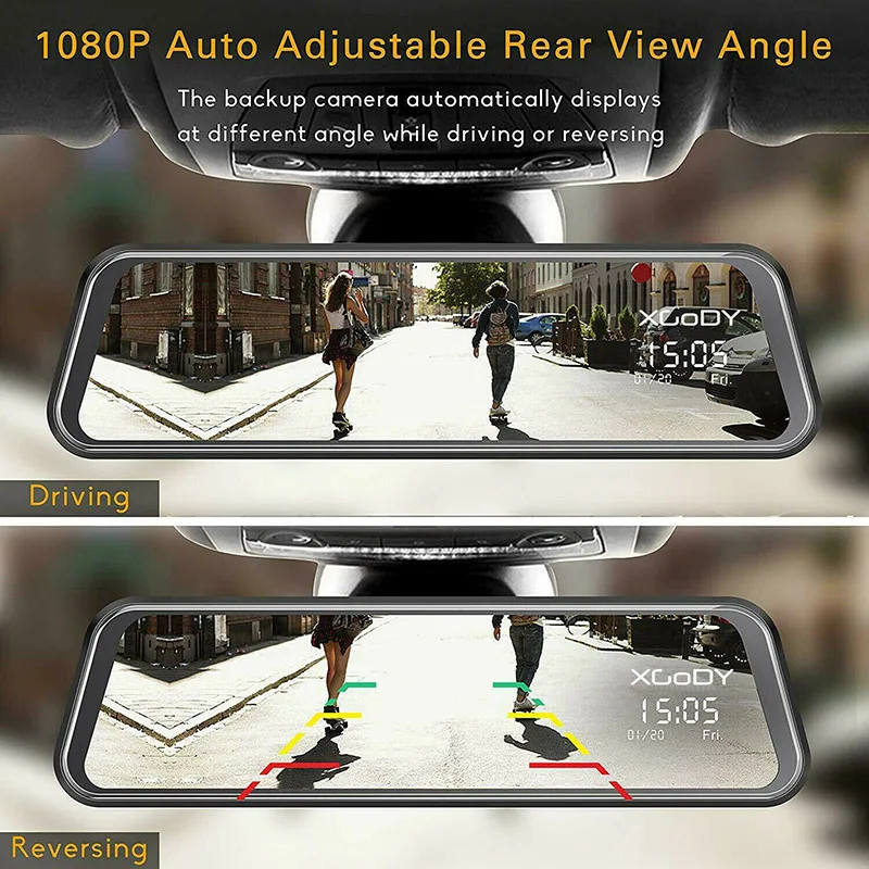 Full HD Mirror Dash Cam Video Recorder Smart Car Front Rear Dual Lens 1080P Car Styling