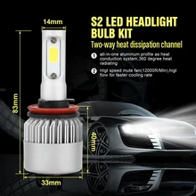 *#Best Price 2 Pcs Truck Car White S2 LED Headlights Lights H8/H9/H11 6500K 8000LM 9-36V New *#Best Price 2 Pcs Truck Car White S2 LED Headlights Lights H8/H9/H11 6500K 8000LM 9-36V New
