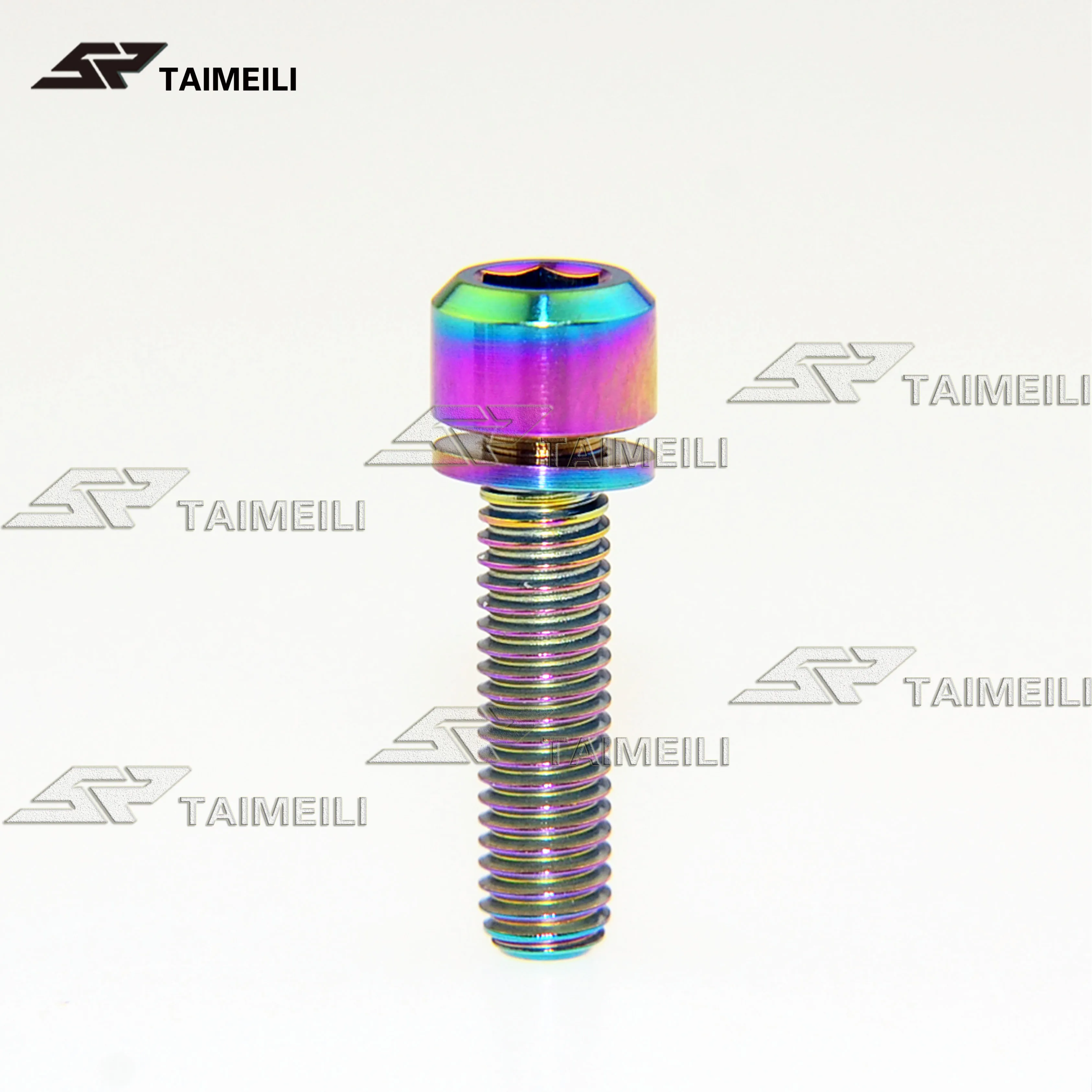 Титановые винты M5x16mm M5x18mm M5x20mm цилиндрическая головка без линяющих шайб крепежные винты для велосипеда - Цвет: Rainbow color