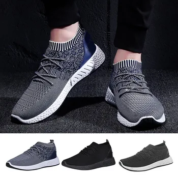

Men Breathable Sneakers No-slip Men Vulcanize Shoes Male Air Mesh Lace Up Wear-resistant Casual Shoes Tenisb Masculino