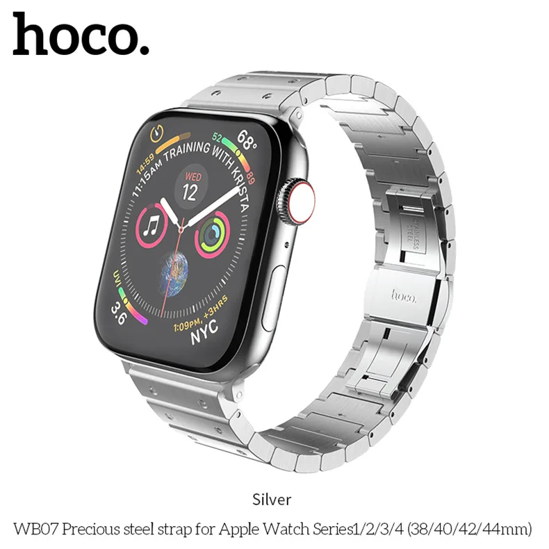 HOCO 22 мм браслет стальной ремешок для iwatch 4 полосы 44 мм 42 мм 38 мм аксессуары для часов Correa для Pulseira Apple Watch Series 5 4 3