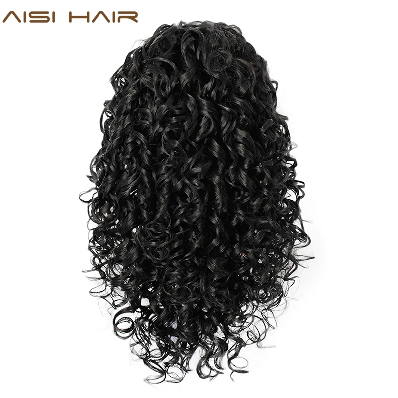 AISI HAIR длинный кудрявый хвост на шнурке для черных женщин черный смешанный
