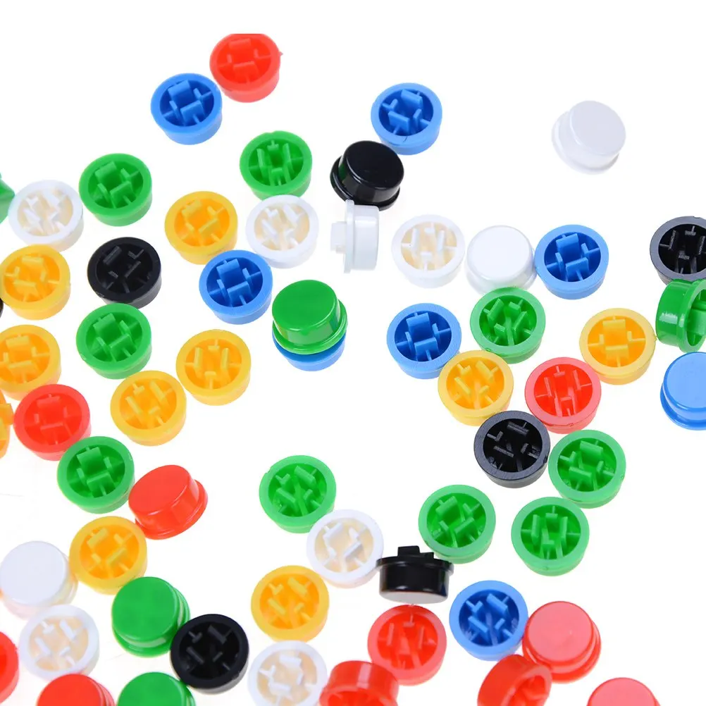 20pcs/set Mixed Color Round Tactile Button Caps Kit For 12x12x7.3MM Tact Switches  Product Offers