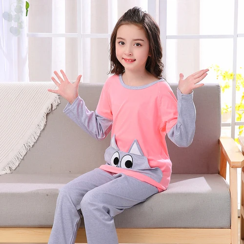 CT Q 385girl koudaim Коллекция года, Осенний Детский костюм с длинными рукавами для мальчиков в 20 стилях хлопковые детские пижамные комплекты весенняя одежда для сна для девочек пижамный комплект с героями мультфильмов - Цвет: CT Q 385girl koudaim