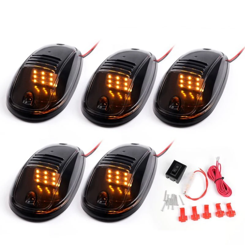 DC 12 V-24 V огни IP58 30000h 5 шт. на крыше маркер ходовая лампа для грузовика внедорожник пикап гладкая