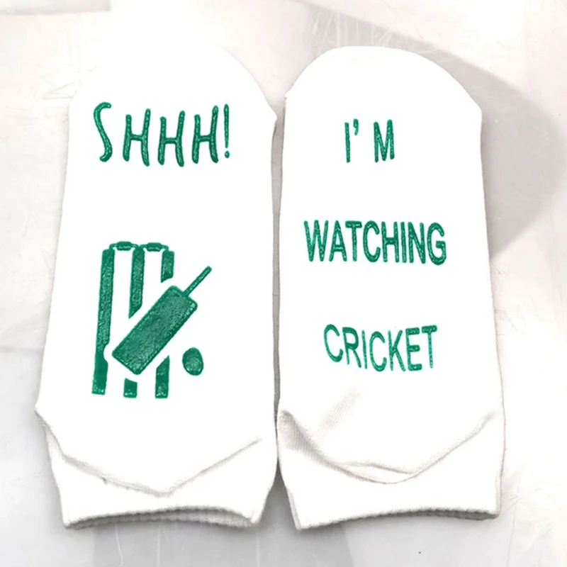 Новинка; нескользящие носки унисекс; Shhh; носки для крикета с забавными резиновыми буквами; спортивные носки для влюбленных; чёсаные хлопковые чулки; подарок