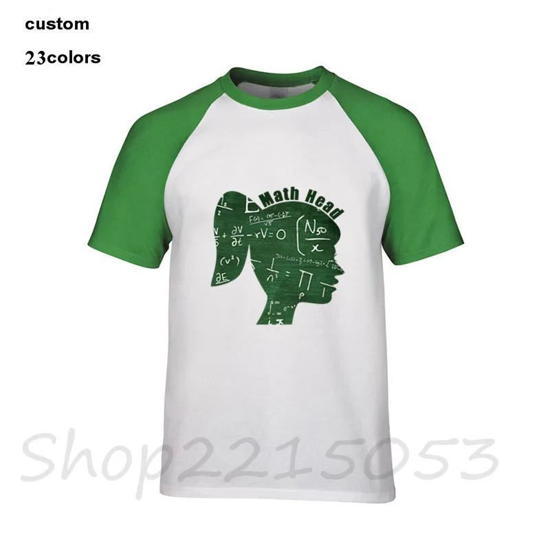 

2020 Summer Math Head White Men T Shirts Color diversified couple T-shirts old school Green Half short sleeve TShirts girl gift