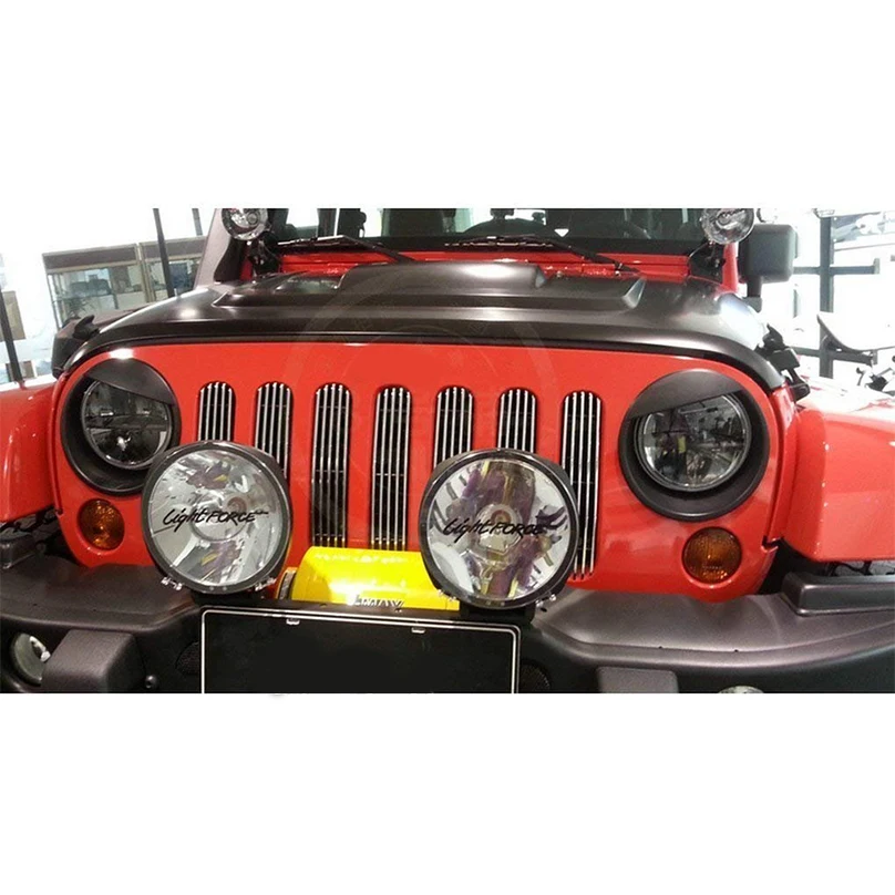 2 шт. черные фары переднего света Angry Bird стиль Накладка для Jeep Wrangler JK JKU Rubicon Sahara 2007