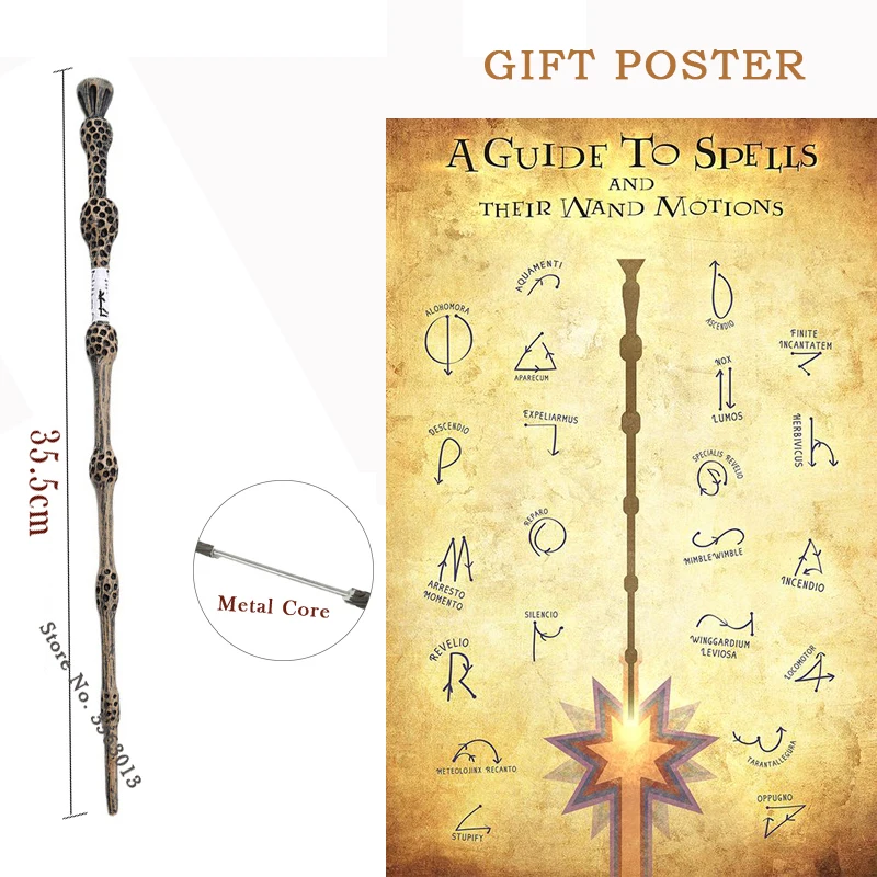 33 Kinds Potters Wizard Training Wand COS Luna Bellatrix McGonagall Narcissa Lucius Malfoy Harried Magical Wand with Gift no Box