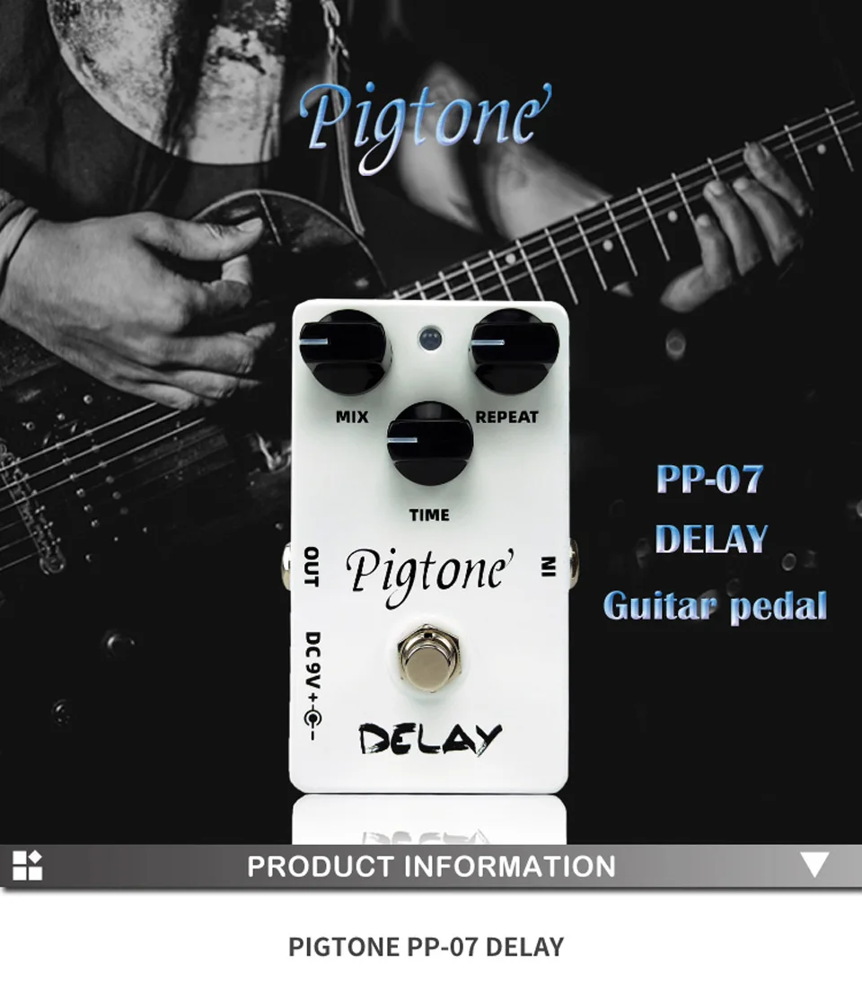 Pigtone PP-07 гитарные педали с эффектом Delay Акустическая Электрогитара аксессуары эффекты Педали реальные bypas