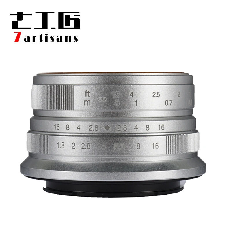 7artisans 68 градусов угол обзора с фокусным расстоянием 25 мм F1.8 ручной фокусирующий объектив с фиксированным фокусным расстоянием для ЖК-дисплея с подсветкой Fujifilm камеры для декорации архитектуры для путешествий