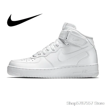 

Origina Nike Air Force 1 AF1 Men's Skateboarding Shoes Sports Wear Resistant Fashion High-top Outdoor Sneakers White 315123-111