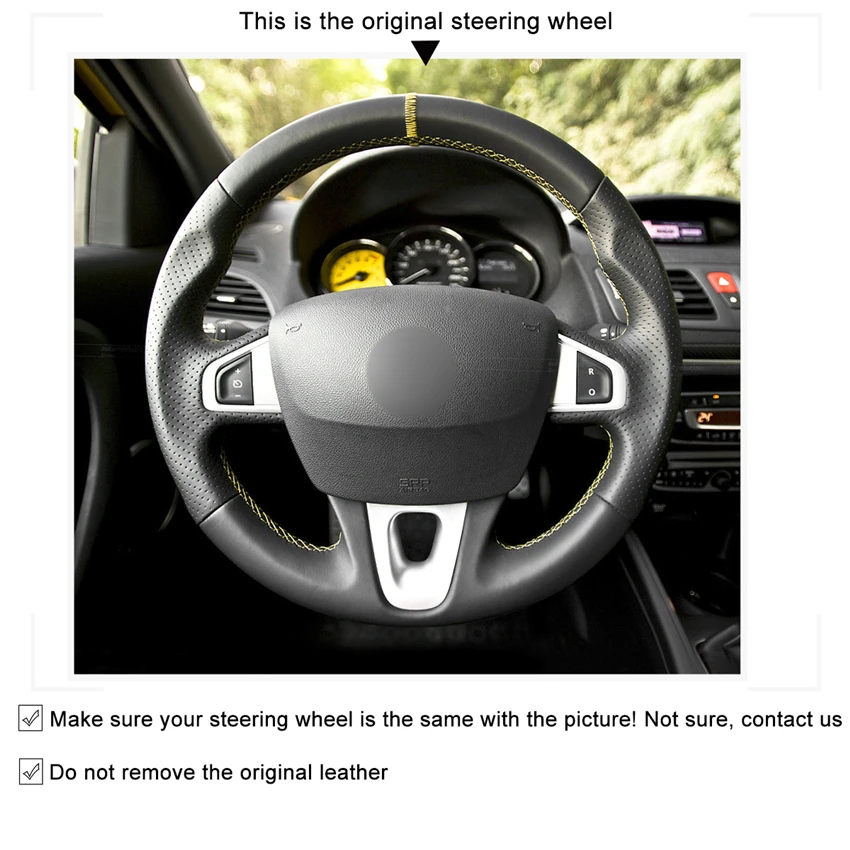 MEWANT черный замшевый кожаный чехол на руль для Renault Megane 3 (Coupe) RS 2010 2011 2012 2013 2014 2015