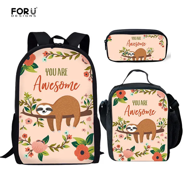FORUDESIGNS/3 шт./компл. детские школьные сумки Повседневное милый животных; принт; модный детский рюкзак для девочек-подростков, одежда для мальчиков - Цвет: HXA01CGK