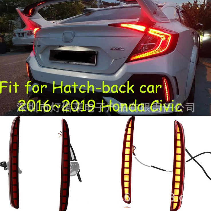 

2PCS For Honda Civic Hatchback 2016 2017 2018 Multi-function LED Rear Bumper Light Rear Fog Lamp Auto Bulb Brake Light Reflector