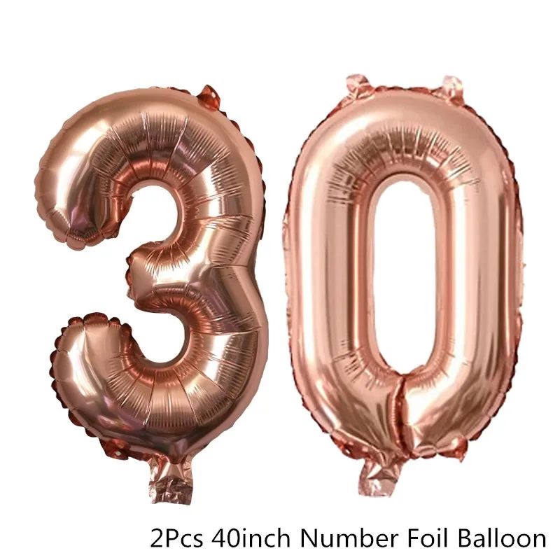 Rosegold 30 Chicinlife 1 шт. Happy 30th 40th 50th 60th Photo Booth рамка реквизит для взрослых на день рождения для фотосъемки юбилейные украшения принадлежности - Цвет: Rosegold 30