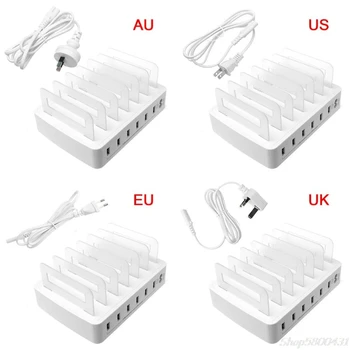 

Smart USB Charger Quick Charging Station Dock 6 Port 2.4A Mobile Phone Tablets Multiple Devices Organizer Desktop Stand Power