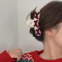 

Sweet Winter Plush Catch Clip Bow Imitation Rabbit Hair Hairpin Solid Color Female Hairpin Shark Clip Women's Hair Accessories