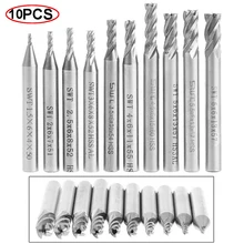 

10pcs 4 Flute HSS End Mill Set Straight Shank Aluminum Milling Cutter Tool Set 1.5/2/2.5/3/3.5/4/4.5/5/5.5/6mm