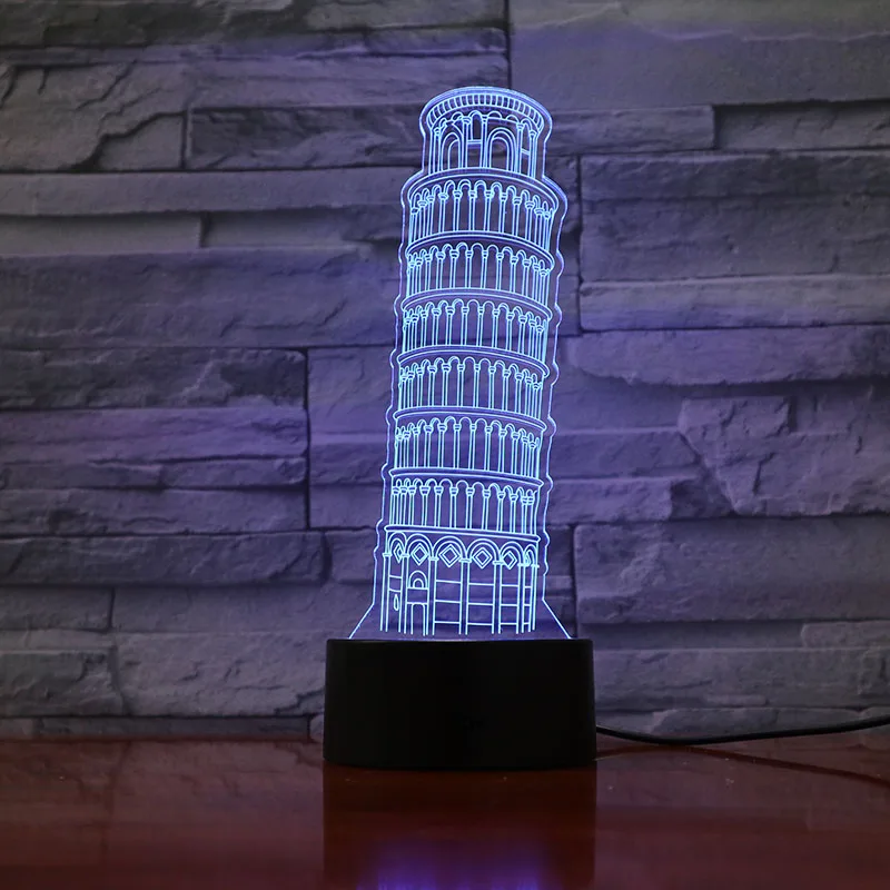 3D лампа Пизанская башня Торре Pendente Di PisaTorre Di Pisa лучший подарок для детей светодиодный ночной Светильник