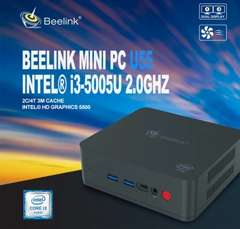 

Beelink U55 I3-5005U Mini PC Win10 8GB DDR3L 512GB SSD mini PC 2*HDMI BT4.0 64 Bit Support Dual Screen Netfix IN STOCK