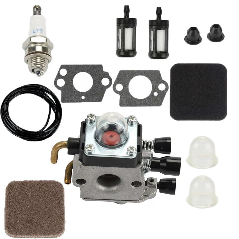 Карбюратор воздушный и черный топливный фильтр комплект для Stihl FS85 FS75 FS80 KM85 HS75 HS80