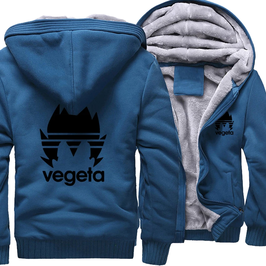 Vegeta Dragon Ball Z мужские толстовки Толстовка в стиле японского аниме для мужчин Весенняя флисовая куртка на молнии Мужская Уличная одежда Harajuku топы - Цвет: lake blue1