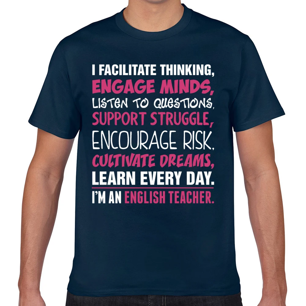Tops T Shirt Men im an english teacher Design Black Print Male Tshirt | Мужская одежда
