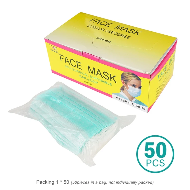 

50pcs/box Disposable Epidemic Mask Three Layers Of Non-woven Fabric Dustproof Breathable Masks for men women