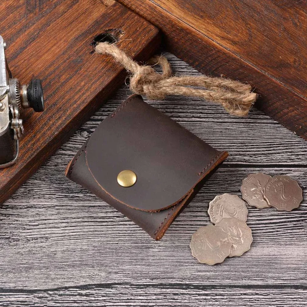 Лидер продаж, винтажный кошелек из воловьей кожи для монет, мужской женский маленький мини-кошелек из воловьей кожи, кошелек для хранения, Monedero Portemonnee