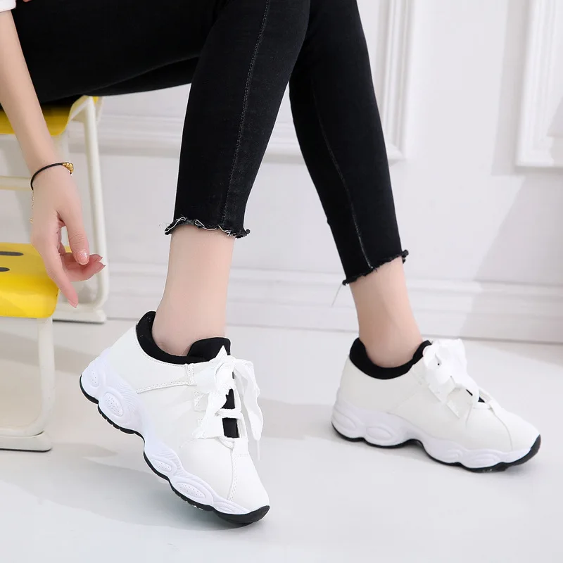 

Breathable Rubber Shoes Sneakers Women's Spring New Style Versatile-Style Running Shoes Korean-style White Shoes Women Shoe