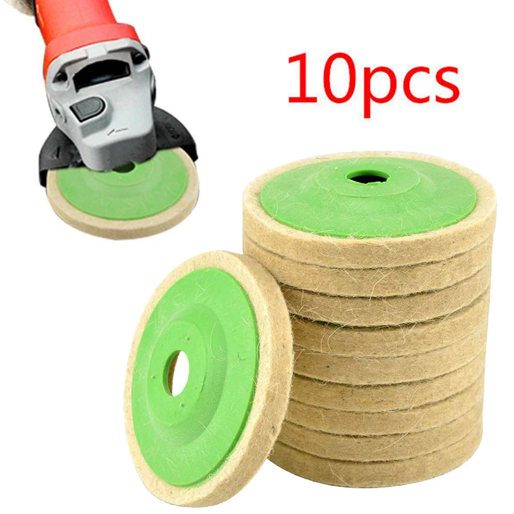 10Pcs Wool Felt Polishing Wheel Buffing Pad 4'' Polisher Disc F Metal Polishing 10Pcs Wool Felt Polishing Wheel Buffing Pad 4'' Polisher Disc F Metal Polishing