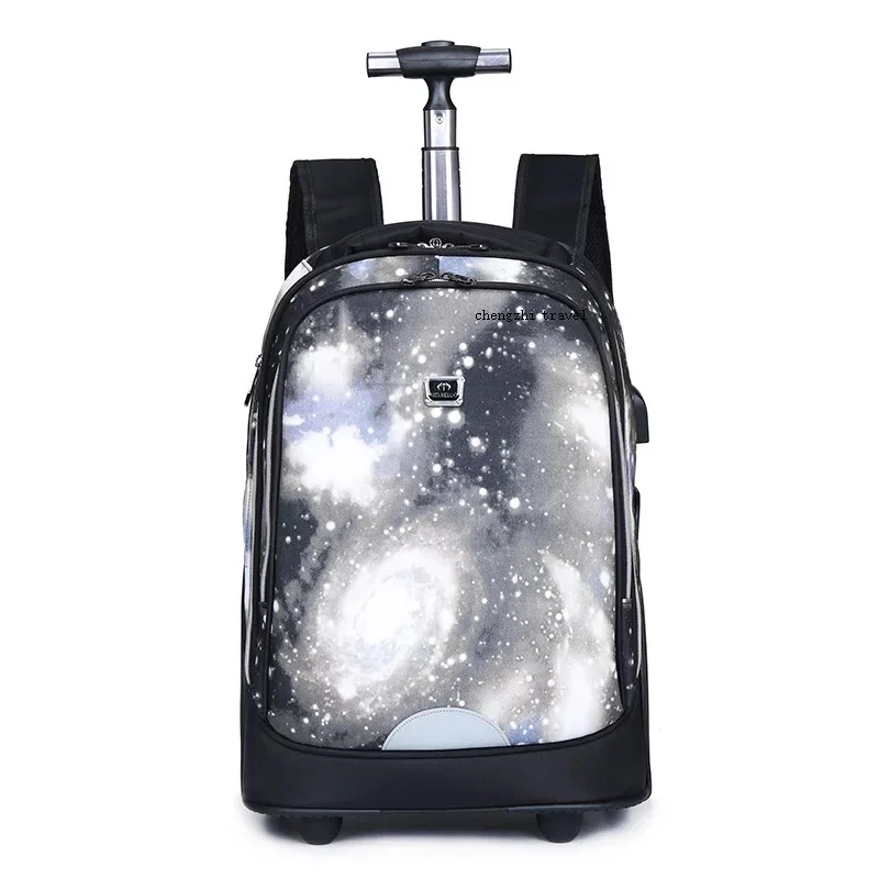 20" Inch Carry On Lazy School Rolling Trolly Bag Travel Backpack Luggage With Wheels