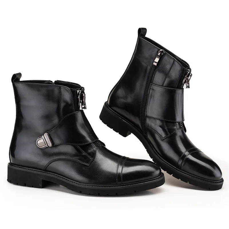 

Trend Men Leather Boots Men Round Toe Work Cowhide Winter Leather Boots Cowhide Shoes