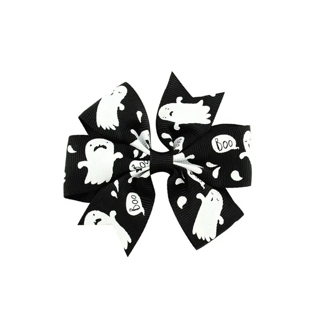 50 шт./лот, 3 дюйма, лента для Хэллоуина с бант заколка для волос детская одежда повязка на голову волосы модных аксессуаров