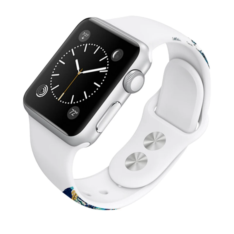 Ремешок с животным принтом для Apple Watch Series 5 44 мм 40 мм белый ремешок 38 мм 42 мм силиконовый браслет для i Watch 3 2 1