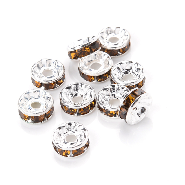 Rhinestone Spacer Beads Mix Color Czech Crystal Metal Spacers for Jewelry Making DIY Earrings Bracelets Accessories