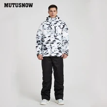 Утолщенный теплый лыжный костюм для мужчин и женщин зимний ветрозащитный водонепроницаемый лыжный Сноубординг куртка брюки костюм мужской женский размера плюс