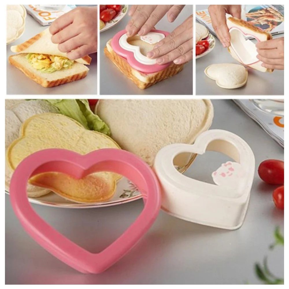 DIY симпатичные формы сердца сэндвич резак хлебные Формы Тост чайник нож для торта и печенья кухня завтрак десерт украшения инструменты