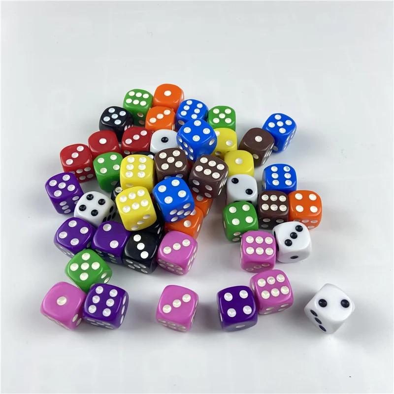 Drinking Dice Acrylic 100/200Pcs/Lot 16mm Round Corner Hexahedron Dice Party Playing Game RPG Dice Club/Party/Family Board Games 5 10 50pcs set acrylic 16mm d6 digital square edged corner numbers 6 sided dices bar pub club party for dnd mtg board games