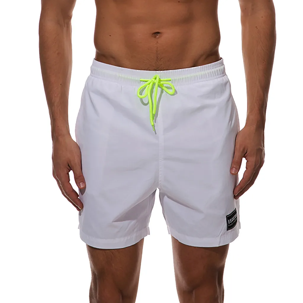 KANCOOLD Мужская одежда для плавания Шорты для плавания пляжные шорты для плавания ming брюки для плавания мужские спортивные шорты для бега для серфинга - Цвет: WH