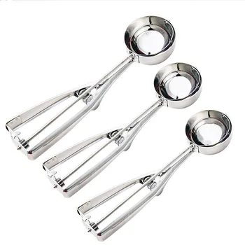 

Ice Cream Scoop Kitchen Tools 3 Size Stainless Steel Spring Handle Mash Potato Watermelon Ball Scoop Home Kitchen Accessories