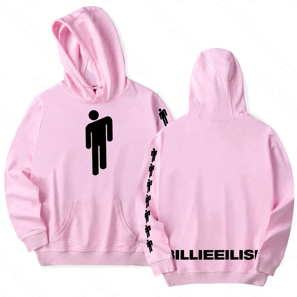Pink Billie Eilish толстовки для женщин мужчин Уличная девушка красная одежда harajuku рубашка шапочки новые толстовки Топ шляпа Плохой парень - Цвет: Pink