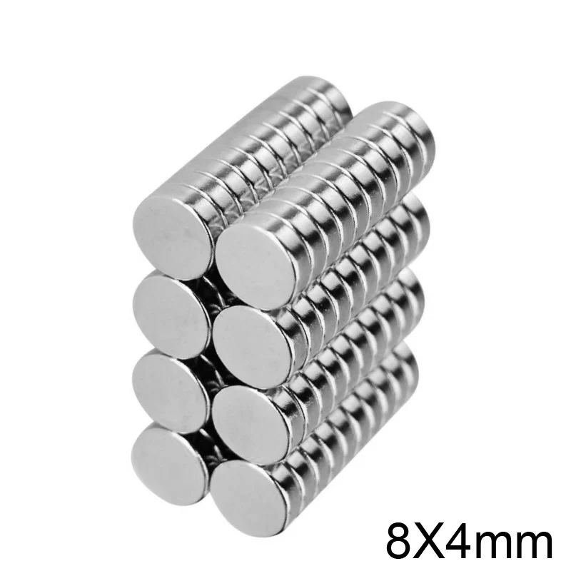 1000 Magnets 8x4 mm Neodymium Disc strong round craft magnet 8mm dia x 4mm 