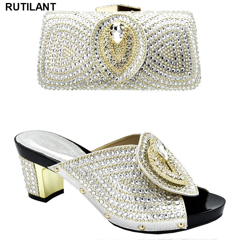 

Italian Shoes with Matching Bags 2019 Shoe and Bag Set for Party In Women Nigerian Women Party Pumps with Purse Women High Heels