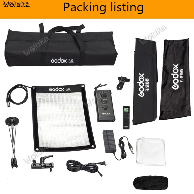 Godox FL100 100 Вт портативный светодиодный светильник для видеосъемки, складывающаяся тканевая лампа с сотовым софтбоксом+ пульт дистанционного управления для съемки CD50 T03