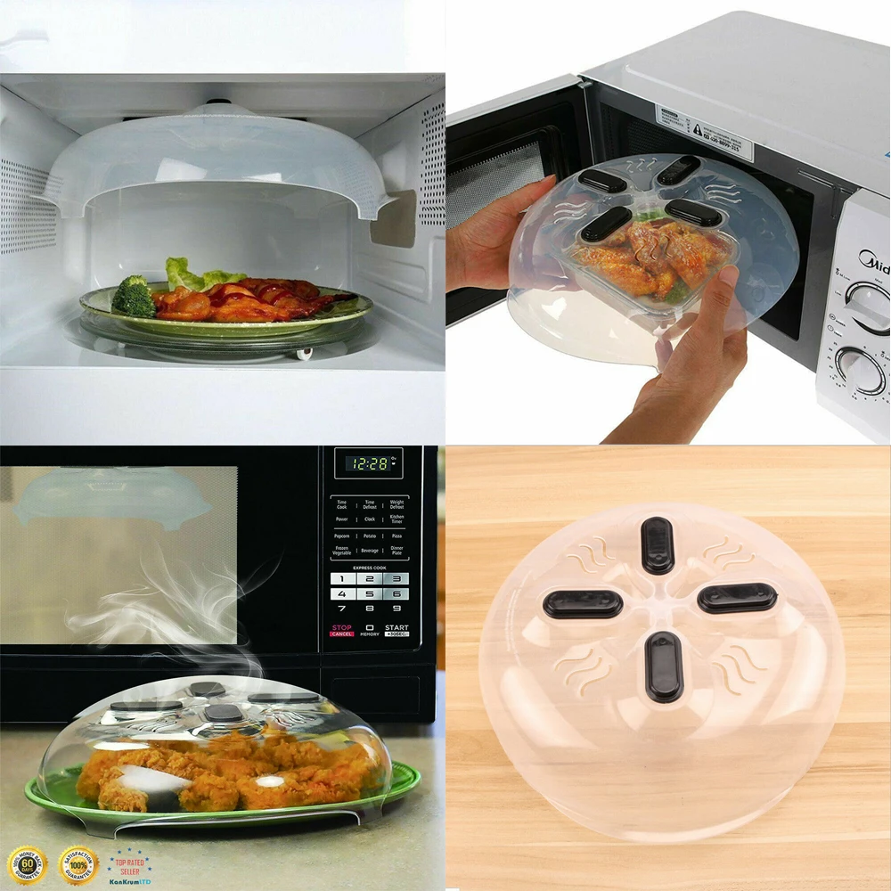 and Steam Vents 11.8 in Microwave Hover Anti-Sputtering Guard with Splatter Lid Magnetic Microwave Splatter Cover Dishwasher-Safe & BPA-Free Weiai Green
