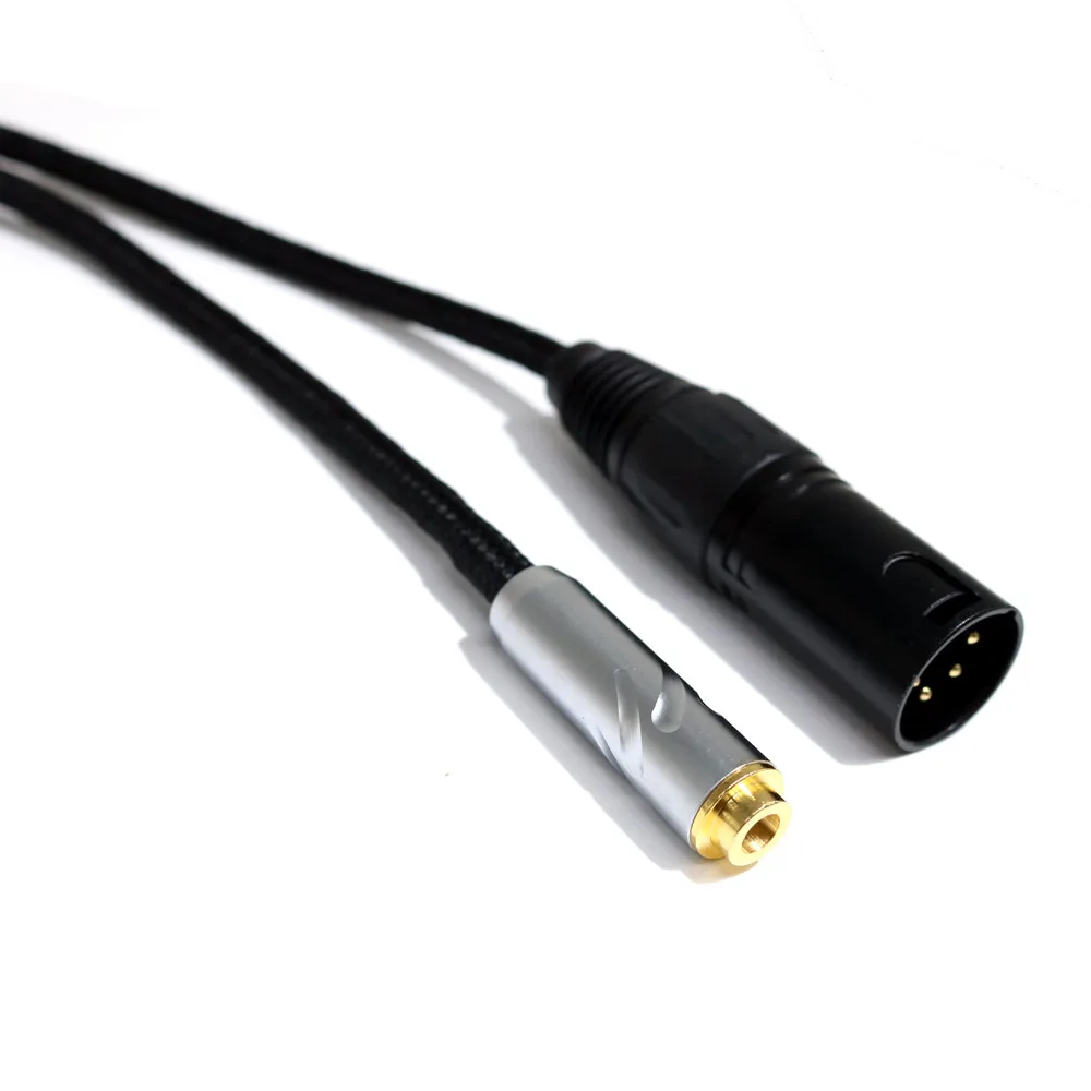 Hifi 8 Cores headphone Cable Audio extension wire cord Silver Plated 4 pin xlr male to 4 4mm female audio adapter plug