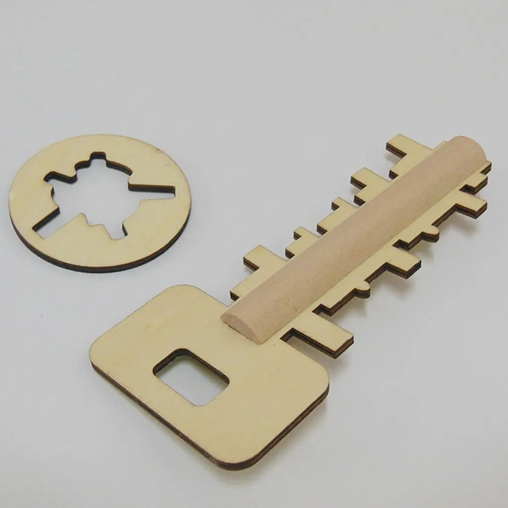 Детские забавные игрушки Kong Ming Lock, деревянная игрушка, головоломка для разблокировки ключей, интеллектуальная развивающая игрушка для снятия стресса, детская головоломка